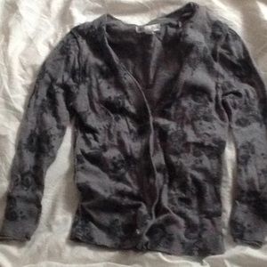 Button down grey sweater